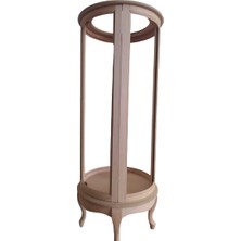 Bengi Ticaret Gümüşlük Yuvarlak Model 120 cm Ham Kayın Lükens Aslan Ayak  Bombe Cam Kutuda Sevk El Yapım