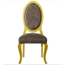 Sandalye 14197 ST Zus007 MADALYON Model Kayın Klasik Ayak Parlak Sarı El Yapım