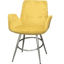 Sandalye ST MAKİ Kollu Sarı Dökme Sünger Metal Çelik Nikelaj Babyfac kumaş Elyapı