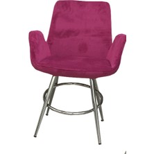 Sandalye ST MAKİ Kollu Krem Model Dökme Sünger Metal Nikelaj Babyfac kumaş Elyapı