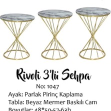 Bengi Ticaret Brc Rivoli Zigon Model Metal Transmisyon Çelik Gold Renk Kaplama Beyaz Mermer Temper Cam El Yapım