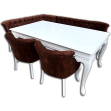 Bengi Ticaret Köşe Takım Mutfak C Loca Model Kayın Aslan Ayak Iskelet Kaliteli Kumaş Döşeme 7 Oturum  El Yapım