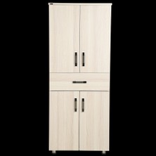 Bengi Ticaret Çok Amaçlı Dolap 150 cm Hard Parlak Somon Suntalem 4raf 1çekmece Kutuda Sevk El Yapım
