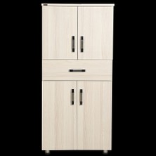 Bengi Ticaret Çok Amaçlı Dolap 130 cm Hard Parlak Carden Suntalem 4raf 1çekmece Kutuda Sevk El Yapım