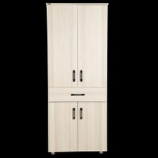 Bengi Ticaret Çok Amaçlı Dolap 180 cm Hard Parlak Carden Suntalem 4raf 1çekmece Kutuda Sevk El Yapım