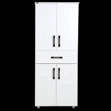 Bengi Ticaret Çok Amaçlı Dolap 150 cm Hard Parlak Beya Suntalem 4raf 1çekmece Kutuda Sevk El Yapım