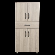 Bengi Ticaret Çok Amaçlı Dolap 130 cm Hard Parlak Cordoba Suntalem 4raf 1çekmece Kutuda Sevk El Yapım