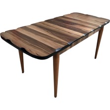 Bengi Ticaret Masa Kütük Desen Model Kelebek Açıl Kayın Torna Retro Ayak Dalgalı Kenar Parlak Ceviz Lake El Yapım