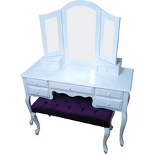 Bengi Ticaret Makyaj Masa Dresuar 7 Çekmece Ahşap Kayın Lüken Aslan Ayak Kırmızı Lake Boya Yan Açıl Ayna El Yapım