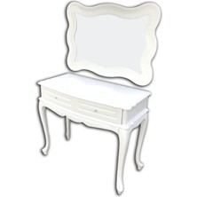 Bengi Ticaret Dresuar Bombe Elzem Model  Dalga Ayna Kayın Aslan Ayak  Parlak Beyaz Renk El Yapım