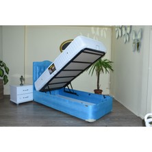 Bengi Ticaret Baza Başlık Yatak 13444 Tay Tüy Turkuaz Kumaş Ortop Cotton Kumaş Yatak 100*200