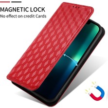 Hello-U Onur Için X9A 5g / X40 5g / Magic5 Lite 5g 5g Telefon Deri Kılıf Cüzdan Stand Baskılı Rhombus Desen Telefon Kapağı (Yurt Dışından)