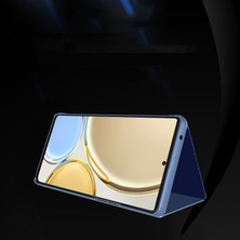Hello-U Onur Için X9 5G/X30 5g/magic4 Lite 5g Katlanabilir Stand Pu Deri Kılıf Görünümü Pencere Elektroplat Aynası Giyim Dayanıklı Telefon Kabuğu (Yurt Dışından)