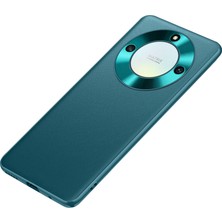 Hello-U Honor X9A 5g / Magic5 Lite 5g Metal Lens Tasarım Dokulu Pu Deri Kaplama Tpu + Pc Kılıf - Turuncu (Yurt Dışından)