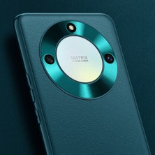 Hello-U Honor X9A 5g / Magic5 Lite 5g Metal Lens Tasarım Dokulu Pu Deri Kaplama Tpu + Pc Kılıf - Turuncu (Yurt Dışından)