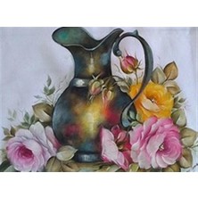 Sürahi ve Çiçekler Pixart Sanat Elmas Mozaik Tablo Diamond Türkiye 69*51
