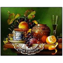 Masadaki Meyveler Pixart Sanat  Elmas Mozaik Tablo Diamond Türkiye 74*58