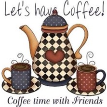 Kahve Seti Pixart Sanat  Elmas Mozaik Tablo Diamond Türkiye  41*41