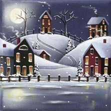 Ay Işığında Kış Pixart  Sanat Elmas Mozaik Tablo Diamond Türkiye 51*51