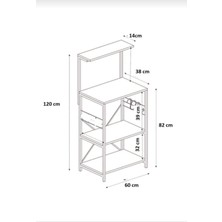 3t1center Mutfak Bangosu Metal Mutfakrafı Kahve Köşesi Çok Amaçlıraf