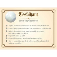 Tesbihane Kararmaz Metal Püsküllü Küre Kesim Sarı Sedef Doğaltaş Tesbih