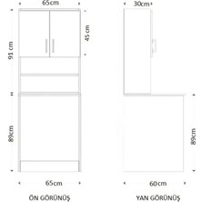 3t1center Mdf Çamaşır Makinesi Dolabı - Organizer