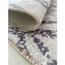 Carpettex Iskandinav Geometrik Desenli Krem Renkli Kaymaz Taban Makinada Yıkanabilir