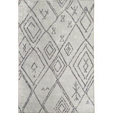 Carpettex Iskandinav Geometrik Desenli Krem Renkli Kaymaz Taban Makinada Yıkanabilir