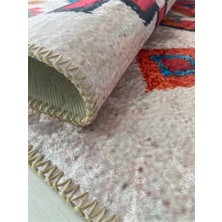 Carpettex Iskandinav Otantik Kilim Desenli Krem Renkli Kaymaz Taban Makinada Yıkanabilir