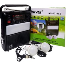 Nns NS-8033LS Çok Amaçlı Güneş Enerjili Radyo, Işıldak, Bluetooth, Hoparlör