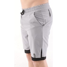 Ghassy Co. Ghassy Co Erkek Running Hızlı Kuruma Micropolyester Arka Fermuar Cepli ve Havlu Halkalı Antrenman Futbol Fitness Kısa Taytlı Şort
