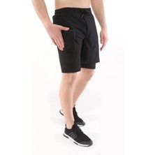 Ghassy Co. Ghassy Co Erkek Running Hızlı Kuruma Micropolyester Arka Fermuar Cepli ve Havlu Halkalı Antrenman Futbol Fitness Kısa Taytlı Şort