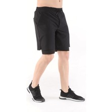 Ghassy Co. Ghassy Co Erkek Running Hızlı Kuruma Micropolyester Arka Fermuar Cepli ve Havlu Halkalı Antrenman Futbol Fitness Kısa Taytlı Şort
