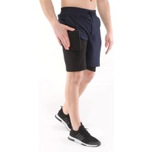 Ghassy Co. Ghassy Co Erkek Running Hızlı Kuruma Micropolyester Arka Fermuar Cepli ve Havlu Halkalı Antrenman Futbol Fitness Kısa Taytlı Şort