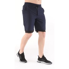 Ghassy Co. Ghassy Co Erkek Running Hızlı Kuruma Micropolyester Arka Fermuar Cepli ve Havlu Halkalı Antrenman Futbol Fitness Kısa Taytlı Şort