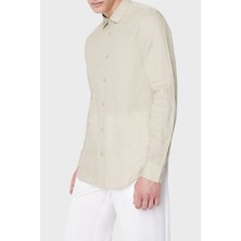 Armani Exchange % 100 Keten Regular Fit Gömlek Erkek Gömlek 8NZC50 Zncfz 1724