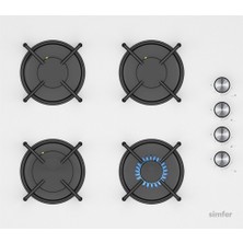 Simfer Global 3048 Beyaz Klasik Set Üstü Cam Ocak BYS0024