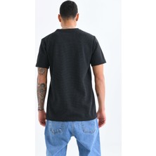 Moviment Erkek Antrasit Bisiklet Yaka Waffle Kumaş T-Shirt