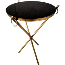 Bengi Ticaret Brc Küpe Zigon Model Sehpa Metal Bakır Eskitme Gold Renk Ayak Kırılmaz Cam Tabla El Yapımı