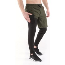 Ghassy Co. Erkek Running Compression Hızlı Kuruma Micropoly Halısaha Antrenman Gym Fitness Koşu Uzun Taytlı Şort