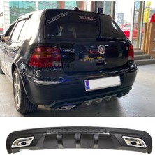 STS Oto Aksesuar Volkswagen Golf 4 Difüzör Arka Tampon Eki 2 Egzoz Çıkışlı Siyah