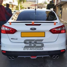 STS Oto Aksesuar Ford Focus 3 Difüzör Arka Tampon Eki 4 Egzoz Çıkışlı Gri