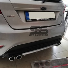 STS Oto Aksesuar Ford Fiesta Mk7 Difüzör Arka Tampon Eki 4 Egzoz Çıkışlı Gri Lüx Tip