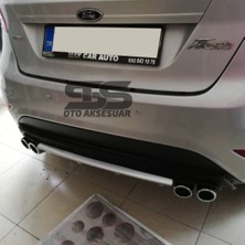 STS Oto Aksesuar Ford Fiesta Mk7 Difüzör Arka Tampon Eki 4 Egzoz Çıkışlı Gri Lüx Tip