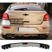 STS Oto Aksesuar Chevrolet Cruze Hb Difüzör Arka Tampon Eki 4 Egzoz Çıkışlı Gri
