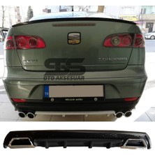 STS Oto Aksesuar Seat Cordoba Difüzör Arka Tampon Eki 2 Egzoz Çıkışlı Siyah Lüx Tip