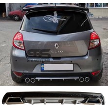 STS Oto Aksesuar Renault Clio 3 Difüzör Arka Tampon Eki 2 Egzoz Çıkışlı Gri Lüx Tip