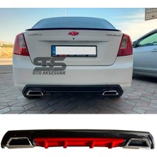 STS Oto Aksesuar Chevrolet Lacetti Difüzör Arka Tampon Eki 2 Egzoz Çıkışlı Kırmızı Lüx Tip
