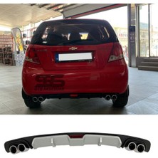 STS Oto Aksesuar Chevrolet Kalos Difüzör Arka Tampon Eki 4 Egzoz Çıkışlı Gri