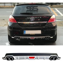 STS Oto Aksesuar Opel Astra H Difüzör Arka Tampon Eki 4 Egzoz Çıkışlı Gri
